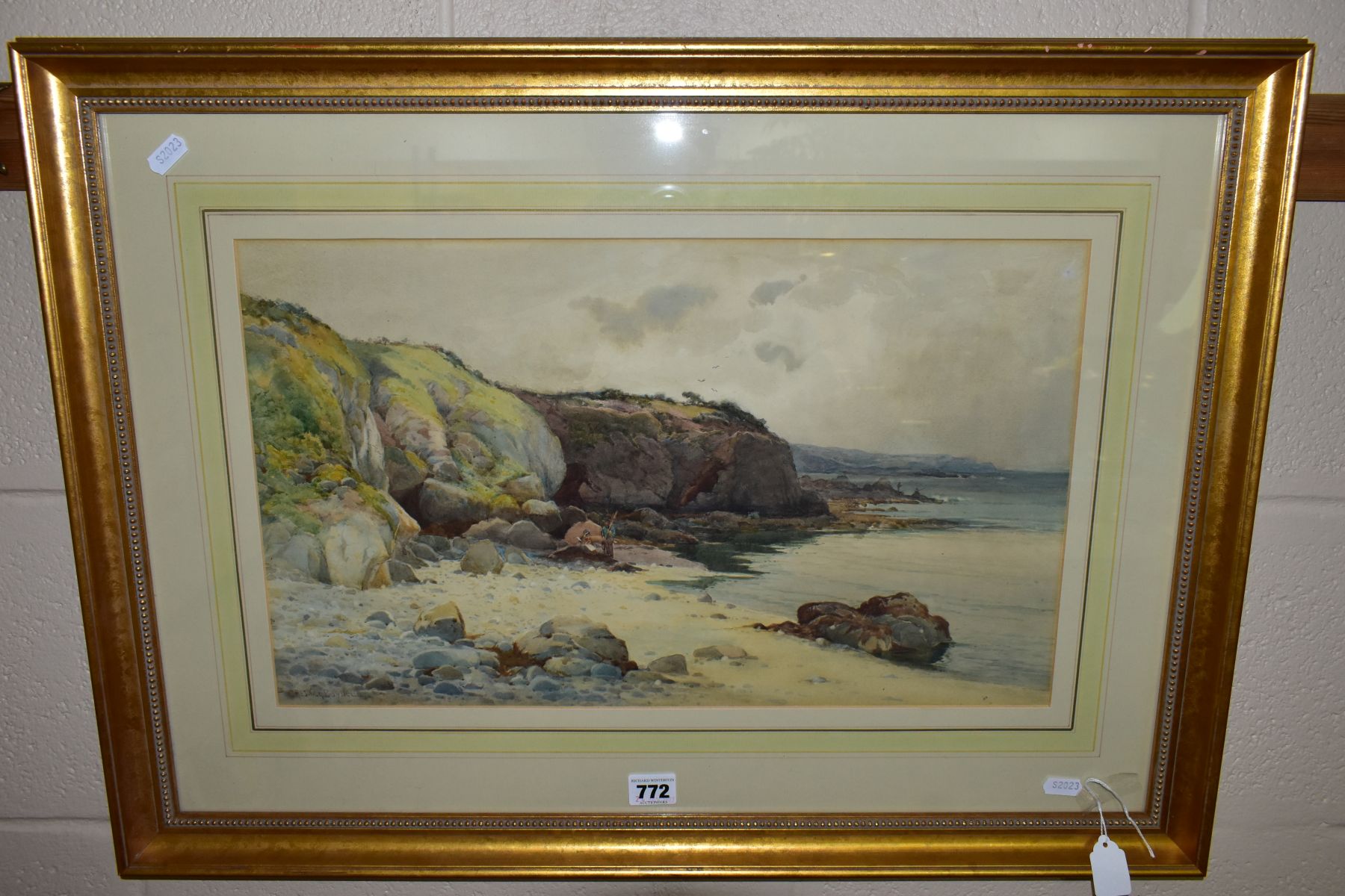 CRESWICK BOYDELL (1861-1919), 'SANDY BAY', a coastal landscape with figures, signed bottom right,