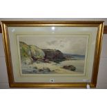 CRESWICK BOYDELL (1861-1919), 'SANDY BAY', a coastal landscape with figures, signed bottom right,