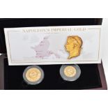 A NAPOLEON'S IMPERIAL GOLD TWO COIN SET, to include a cased set of a 40-franc 1812 gold coin, and