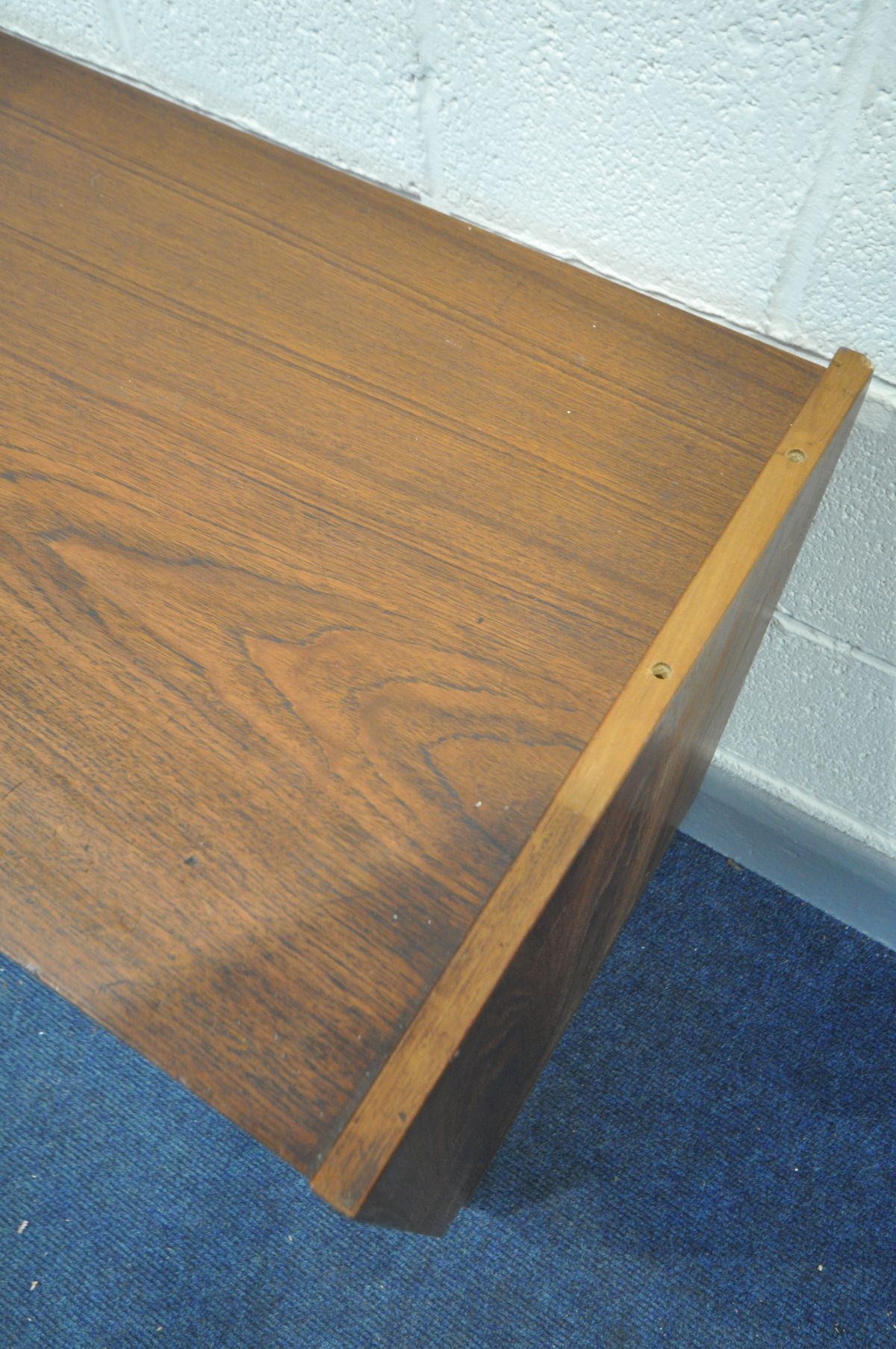 A MID CENTURY TEAK CHEST OF THREE DRAWERS, width 82cm x depth 40cm x height 79cm (condition:- - Image 4 of 4