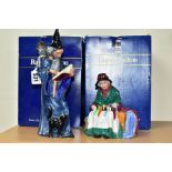 TWO BOXED ROYAL DOULTON FIGURINES, comprising The Wizard HN2877 height 23cm and Silks and Ribbons