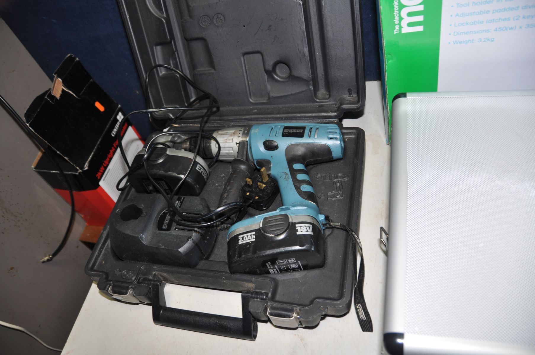 A CASED ERBAUER 18V DRILL DRIVER with two batteries and charger (PAT pass and working), a Lewden - Image 3 of 6