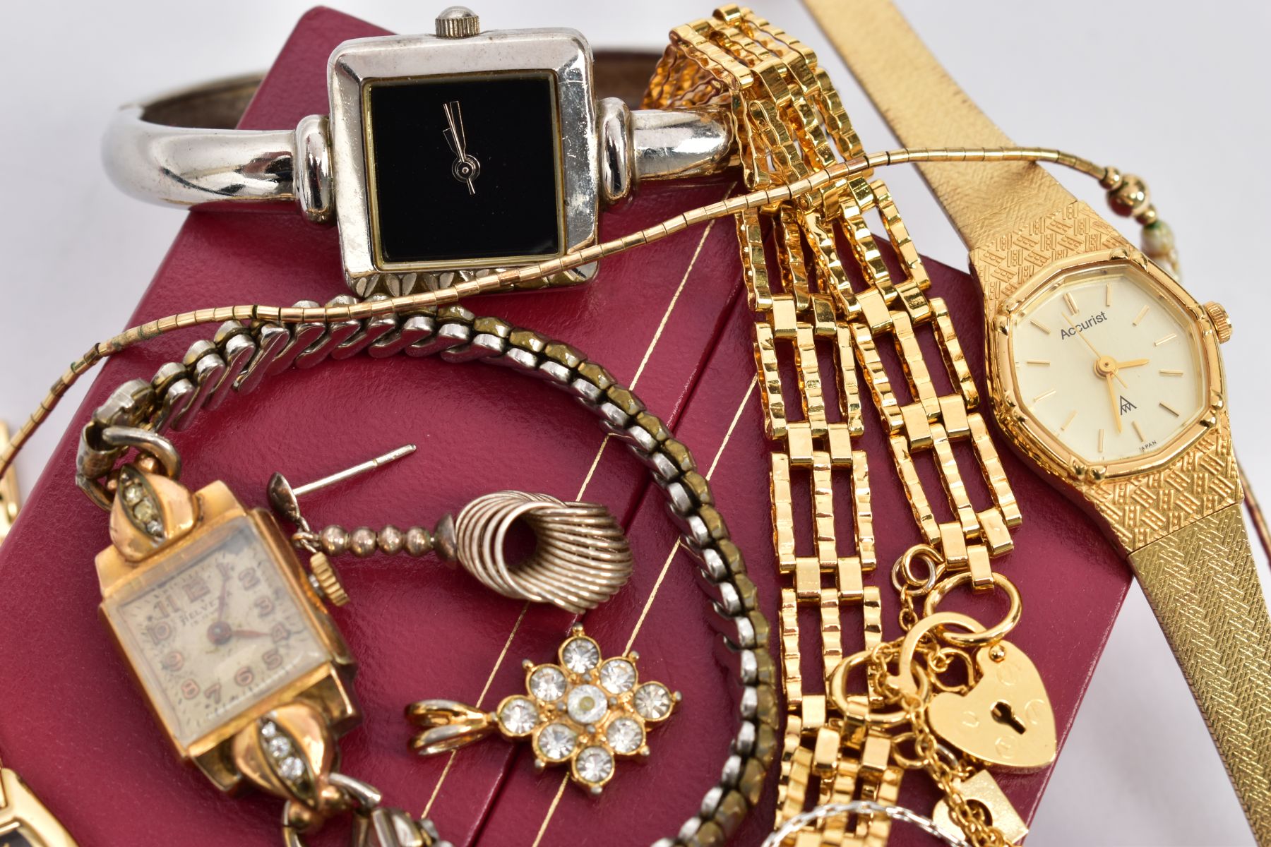 A SELECTION OF JEWELLERY AND WATCHES, to include two ladies 'Accurist' quartz wristwatches, a lady's - Image 2 of 3