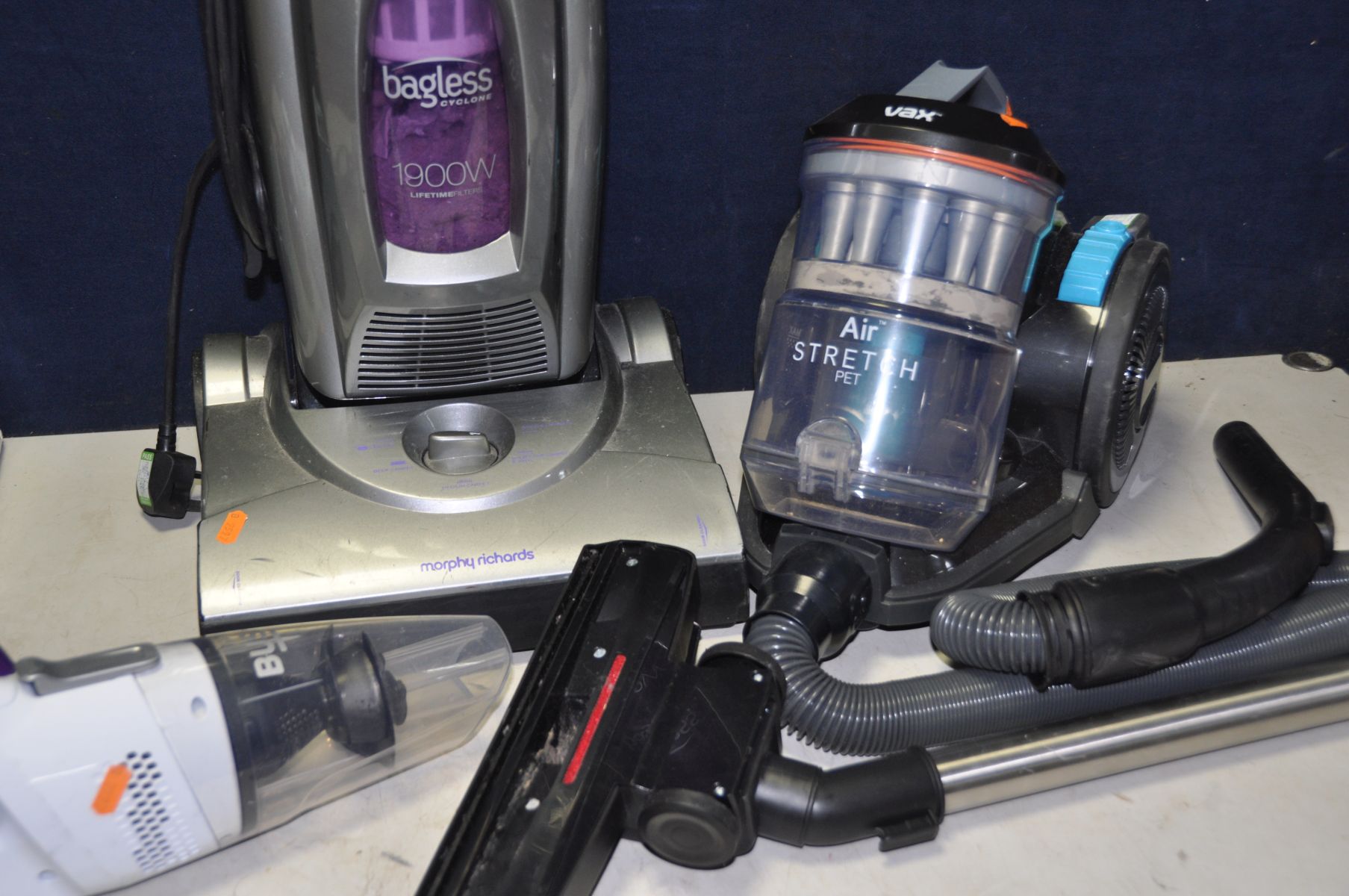 A VAX PULL ALONG VACUUM CLEANER, a Morphy Richards upright vacuum cleaner, a Pro Action hand held - Image 3 of 3