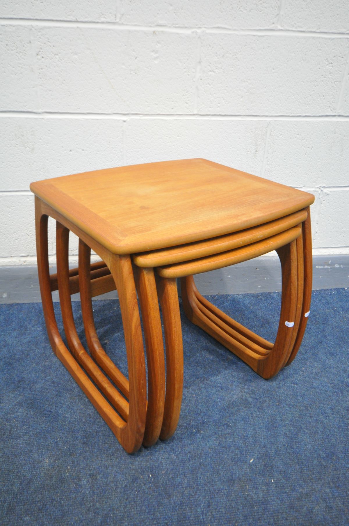 A NATHAN BURLINGTON TEAK NEST OF THREE TABLES, width 53cm x depth 48cm x height 50cm - Image 2 of 2