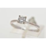 AN 18CT GOLD DIAMOND SOLITAIRE RING, a round brilliant cut diamond, estimated diamond weight 0.50ct,