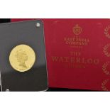 THE WATERLOO GOLD GUINEA 2015, proof 22ct, 8g mintage 800 in box of issue COA