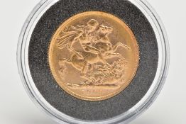 A FULL GOLD SOVEREIGN COIN EDWARD VII PERTH MINT 1903 EF/UNC