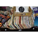 TWO BOXES OF RECORDS, approximately three hundred and seventy 7 singles including Jimi Hendrix, T-