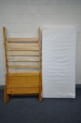 A MODERN PINE SINGLE BED FRAME and memory foam mattress (2)