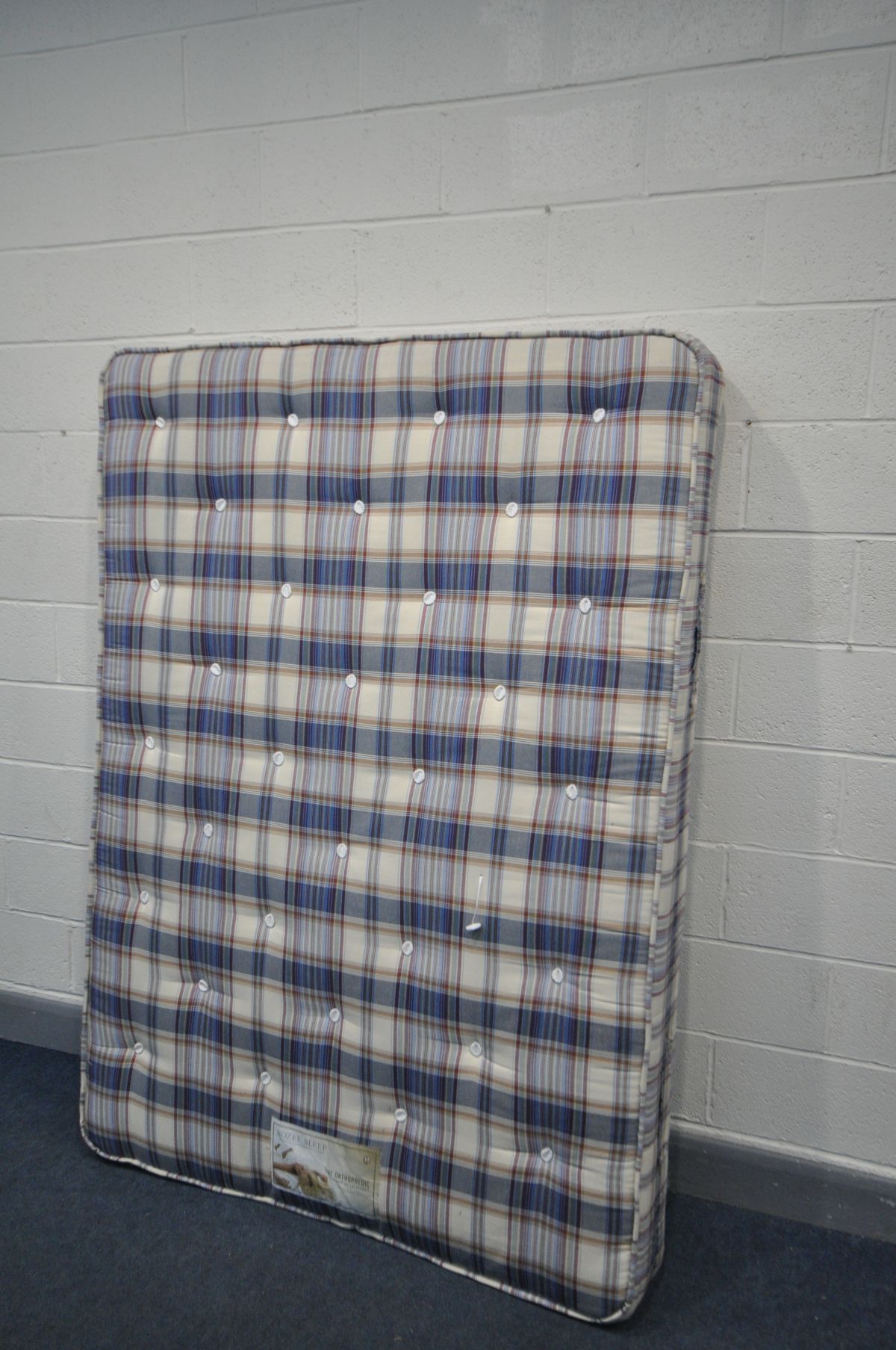 A ROSEE SLEEP 4FT6 TARTAN MATTRESS