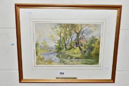 ERNEST WILLIAM HASLEHURST (1866-1949), a 20th Century English School river landscape, signed