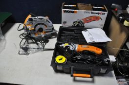 A WORX 310W HANDYCUT SAW 240v with case, outer and blades (brand new in box so no PAT required)