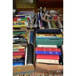 FIVE BOXES OF BOOKS, approximately one hundred and fifty books, titles to include cookery, ballet,