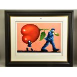 MACKENZIE THORPE (BRITISH 1956) 'HELPING DAD', a signed limited edition print 59/195, no