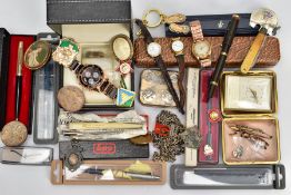 A SELECTION OF ASSORTED ITEMS, to include a boxed 'Klaus-Kobec' wristwatch featuring a round black