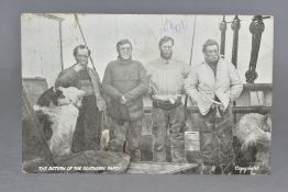 SHACKLETON; Ernest, a postcard dated 1909 showing four characters and entitled 'The Return of the