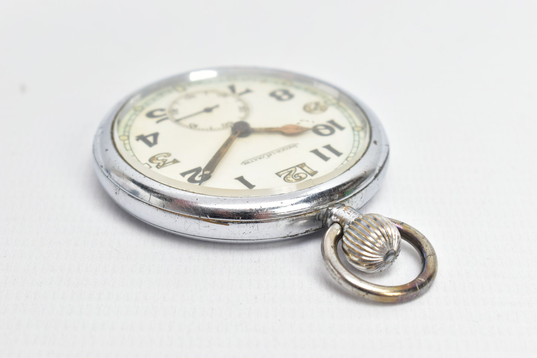 A JAGER-LECOULTRE POCKET WATCH, a Second World War period open-face, keyless-wind GSTP military - Image 3 of 5