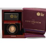 A ROYAL MINT FIFTH PORTRAIT-FIRST EDITION GOLD PROOF SOVEREIGN 2015, in case of issue with