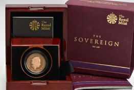 A ROYAL MINT FIFTH PORTRAIT-FIRST EDITION GOLD PROOF SOVEREIGN 2015, in case of issue with