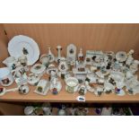 A QUANTITY OF CARLTON CHINA CRESTED WARES, to include City of Lichfield cauldron, Burton on Trent