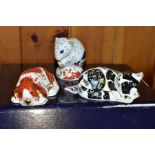 THREE BOXED ROYAL CROWN DERBY COLLECTORS GUILD PAPERWEIGHTS, comprising 'Misty' kitten, 'Puppy'