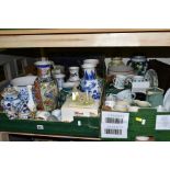 THREE BOXES AND LOOSE CERAMICS AND GLASSWARES, to include a boxed Lilliput Lane Greensted Church (