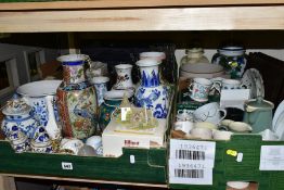 THREE BOXES AND LOOSE CERAMICS AND GLASSWARES, to include a boxed Lilliput Lane Greensted Church (