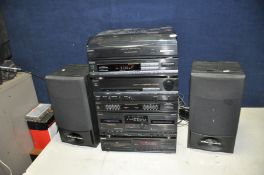 A SONY LBT-V502 HI FI with a ST-V502 tuner, a CDP-M48 CD player and pair of Wharfedale Valdus 200