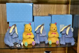 FIVE ENESCO/BORDER FINE ARTS STUDIO DISNEY CLASSIC POOH MONEY BANKS, comprising five resin,