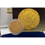 A GEORGE FIFTH HEAD GOLD GUINEA 1788, boxed with certificate
