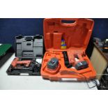 A TACWISE RANGER 40 DUO MASTER NAILER in case with two 18v batteries, a partial box of 18G 30mm