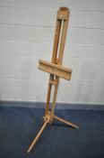 A FOLDING BEECH ARTIST EASEL