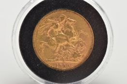 A FULL GOLD SOVEREIGN COIN VICTORIA 1890 MELBOURNE MINT (Jubilee Head)