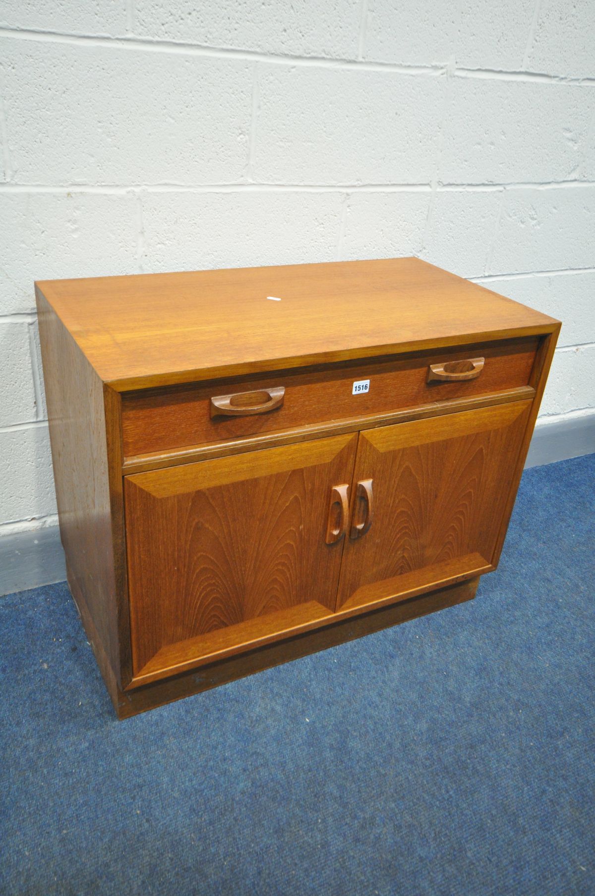 A G PLAN TEAK CUPBOARD with a single drawer above two cupboard doors, width 84cm x depth 48cm x - Image 2 of 2