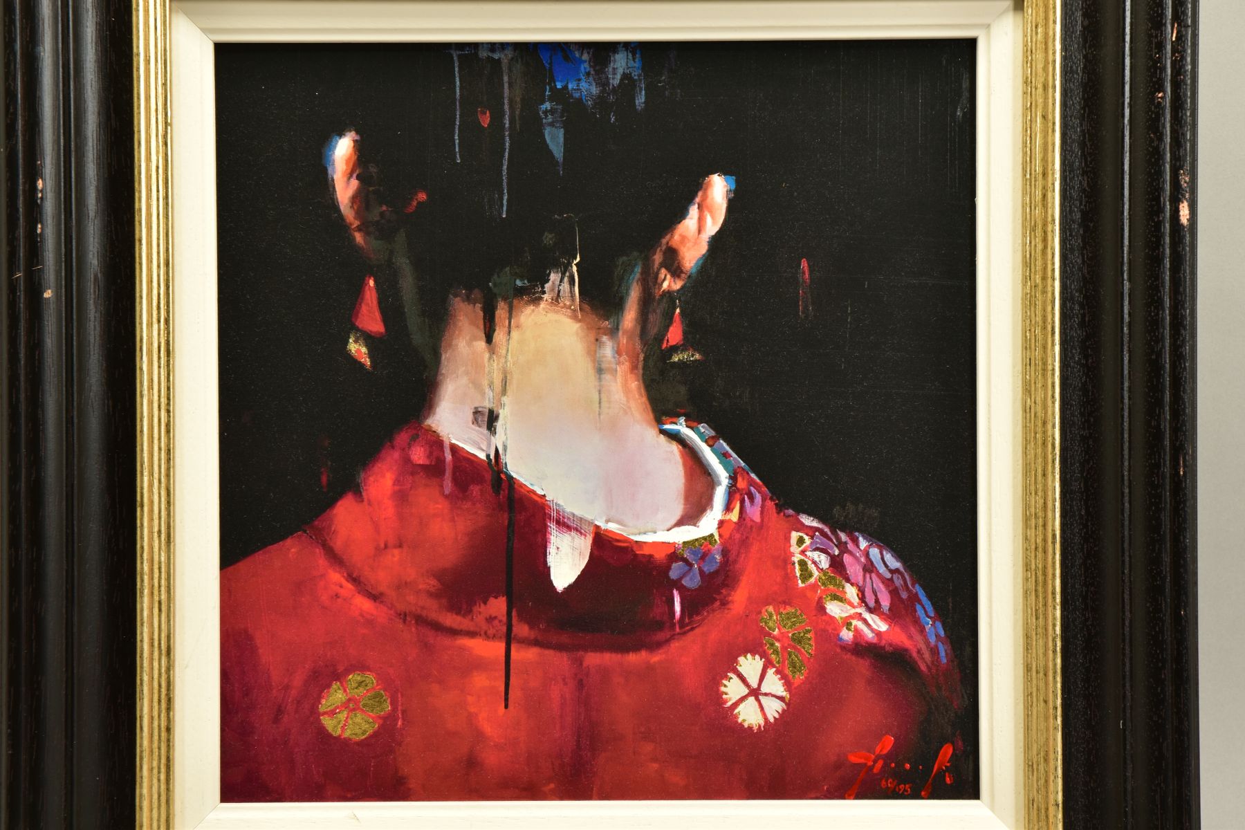 CHRISTIAN HOOK (GIBRALTER 1971), 'RED KIMONO', a signed limited edition print of a Japanese - Image 2 of 9