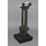 A 19TH CENTURY BRONZE GRAND TOUR DESK THERMOMETER, modelled on the Vendome column, Paris, missing