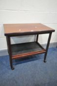 POUL JEPPESENS MOBELFABRIK FOR GRETE JALK, a rosewood finish tea trolley, with a fold over top and