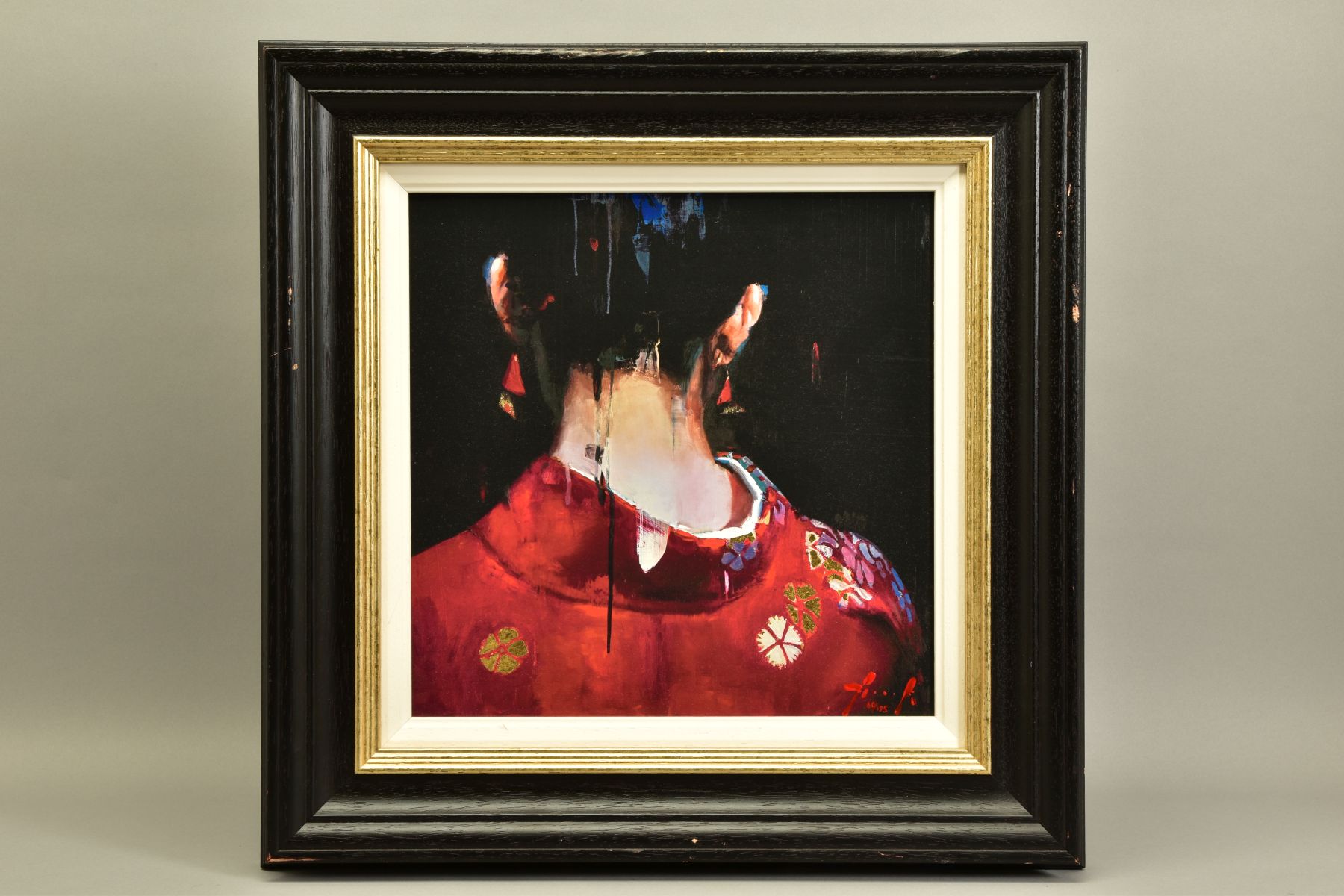 CHRISTIAN HOOK (GIBRALTER 1971), 'RED KIMONO', a signed limited edition print of a Japanese