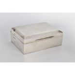 A SILVER LINED CIGARETTE BOX, of a rectangular form, plain polished design, hallmarked 'T A Butler &