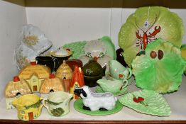 A COLLECTION OF ASSORTED CARLTON WARE, including nut bowl in the form of a leaf and nuts, a circular