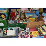 FOUR BOXES AND LOOSE TOYS AND GAMES, to include a boxed Palikit No 3 construction set, a boxed Ideal