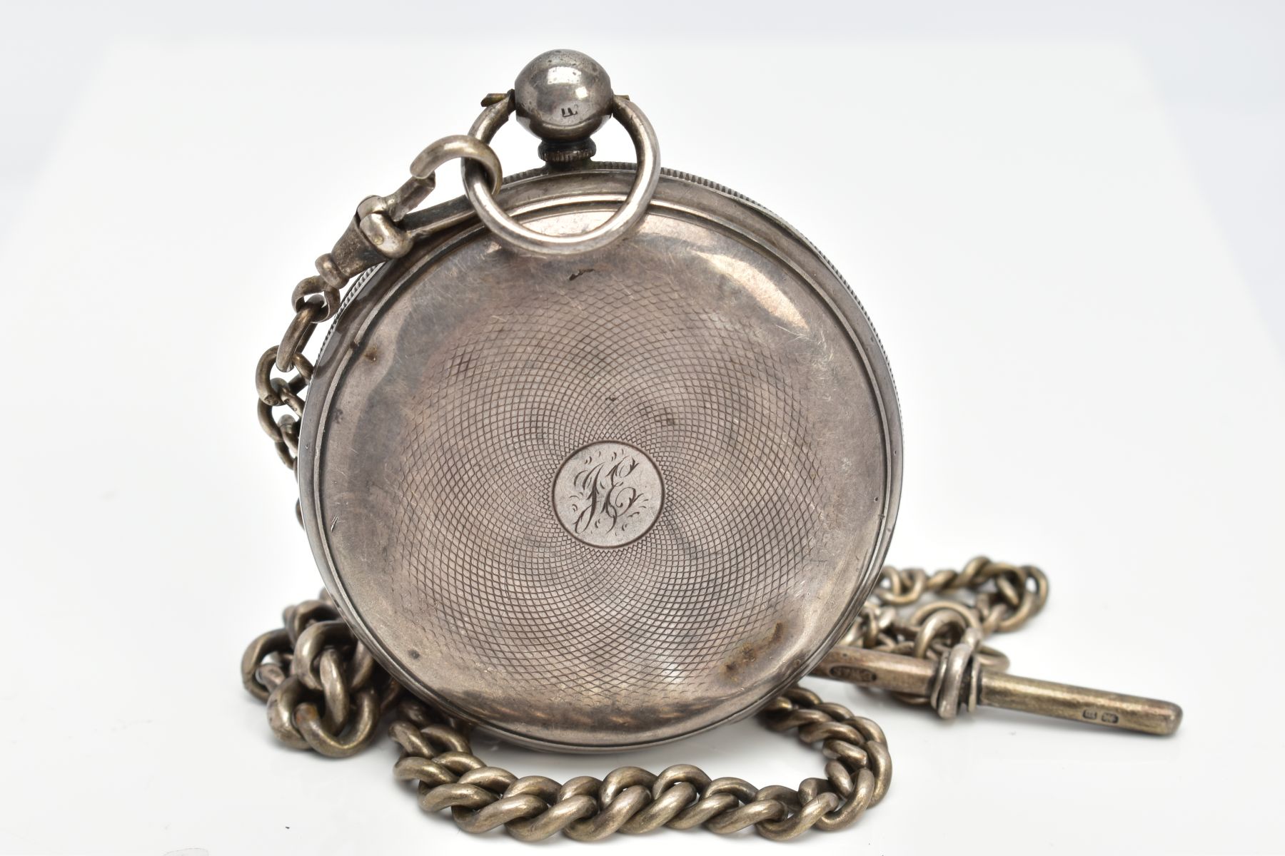 A SILVER PAIR CASED POCKET WATCH, featuring a round white dial and black Roman numerals, - Image 2 of 5