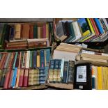 SIX BOXES OF HARDBACK AND PAPERBACK BOOKS, OVER ONE HUNDRED AND SIXTY TITLES, subjects include