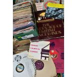THREE BOXES CONTAINING OVER ONE HUNDRED SINGLES, sixty nine LPs and approximately ninety 78s from