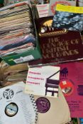 THREE BOXES CONTAINING OVER ONE HUNDRED SINGLES, sixty nine LPs and approximately ninety 78s from