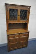 A GRANGEMOOR OAK DRESSER, with two drawers, width 94cm x depth 44cm x height 183cm