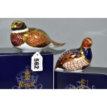 TWO BOXED ROYAL CROWN DERBY PAPERWEIGHTS, comprising a limited edition 3076/4500 Partridge, signed