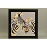 DARRYN EGGLETON (SOUTH AFRICA 1981) 'TENDER TOUCH', a signed artist proof print of two zebras, 16/20