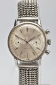 A 'BREITLING GENEVE, TOP TIME' WRISTWATCH, hand wound movement, round silver dial signed 'Breitling,